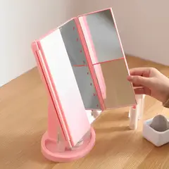 GENERICO - Espejo de Maquillaje para tocador con luz led Rosado