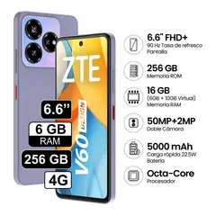 ZTE - Celular Blade V60 256GB 6GB RAM cámara 50MP + 2MP + 2MP frontal 32MP 66 Pulg Lila