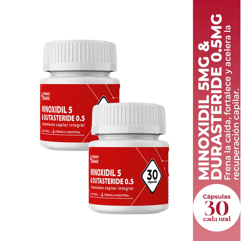Minoxidil 5mg & Dutasteride 05 mg 30caps - DermoSumak 2 Unidades