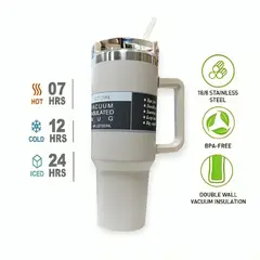 GENERICO - Termo Tomatodo Vaso con Asa de Acero Inoxidable de 1200 ml