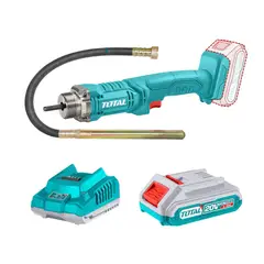 TOTAL TOOLS - Vibrador de concreto 20v + bateria + cargador y manguera Total
