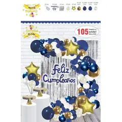 GENERICO - ARCO Y SET DE GLOBOS DE ALTA CALIDAD AZUL