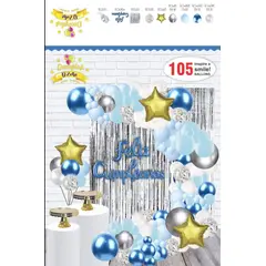 GENERICO - ARCO Y SET DE GLOBOS DE ALTA CALIDAD CELESTE ANGEL