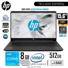 HP - Laptop 250 G10 15.6″ HD Intel Corei3-1315U 8GB RAM 512GB SSD FREE DOS (A29CMLA#AB)