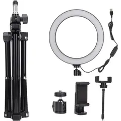 GENERICO - Aro Anillo Luz Led 26cm + Tripode 210mt + Soporte Celular