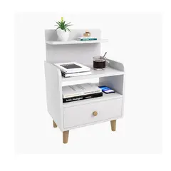 TU MESITA - Mesa de Noche Multiusos Yida Blanco 1 cajón mas Repisas