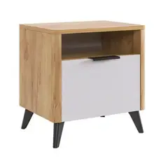 TU MESITA - Velador Mesa de Noche Moche color BlancoDuna 1 cajón