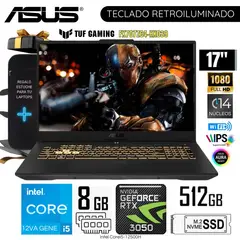 ASUS - Laptop Tuf Gaming FX707ZC4-HX039 Intel Corei5-12500H 8GB RAM 512GB SSD 17" FHD +Estuche