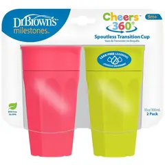 DR BROWNS - Taza de transición sin boquilla Cheers 360° 10 onzas