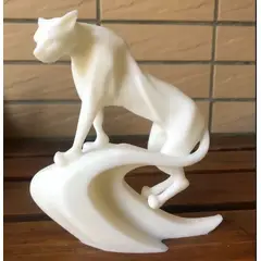 GENERICO - ADORNO EXCLUSIVO LEOPARDO BLANCO 25cm x 8cm x 23cm