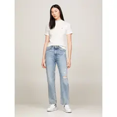 TOMMY HILFIGER - CAMISETA M/C SLIM CODY CROP MOCK-NK TH