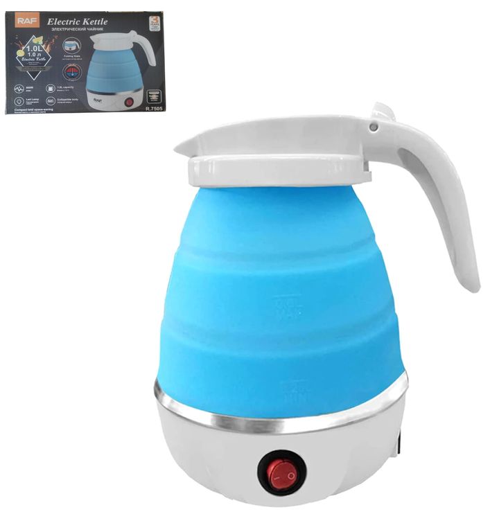 Hervidor De Agua - Eléctrico Plegable De Silicona 1L - Azul