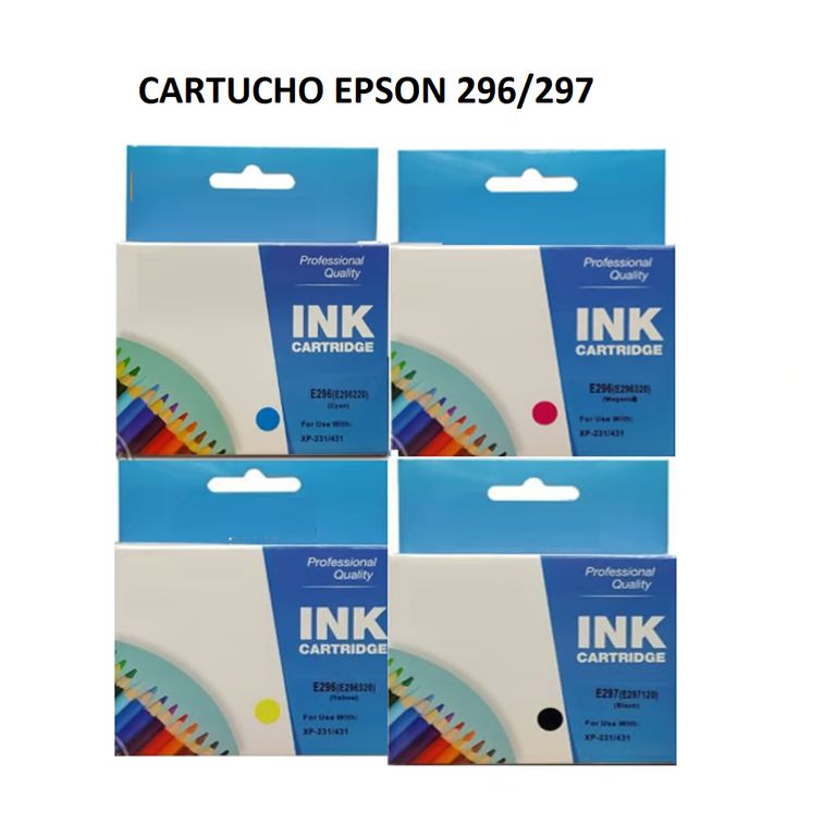 Tinta Compatible Epson 296 magenta , negro ,cian y yellow