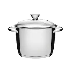 TRAMONTINA - Olla Acero Inoxidable 22 Cm ( 5.50 Lt) Allegra con Tapa de Vidrio