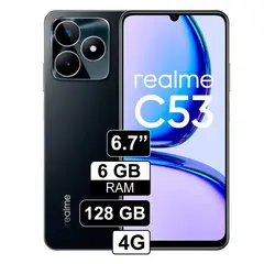 REALME - Celular C53 4G 6GB RAM 128GB cámara principal 50MP + 03MP frontal 8MP 674 negro