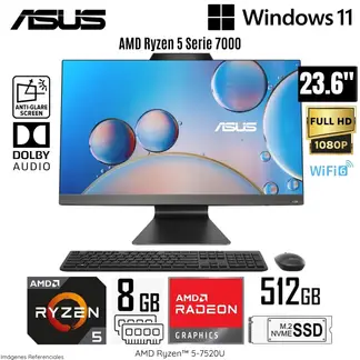 ASUS - All in One AMD Ryzen 5-7520U 8GB RAM 512GB SSD 23.8" FHD M3402WFAK-BPC0070