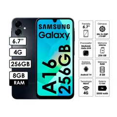 SAMSUNG - Celular Galaxy A16 8GB RAM 256GB Negro