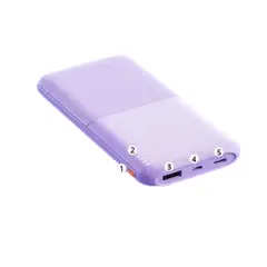 REMAX - CARGADOR PORTÁTIL ultra Slim 10000mAh  2.4A MODELO RPP-23 LILA