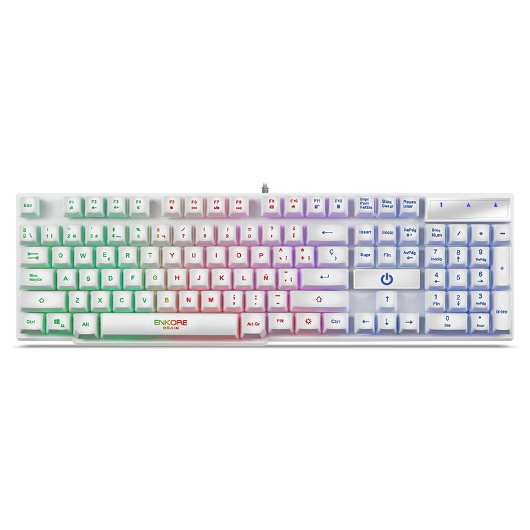 Teclado Gamer Raimbow Blanco Brain - ENK 603W