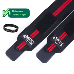 MASTERPOWER - MUÑEQUERAS DEPORTIVAS - MASTER POWER - ROJO CON NEGRO