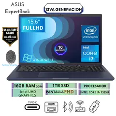 ASUS - Laptop B1502CVA-NJ1091 FHD Core i7-1355U hasta 5GHz 16GB DDR4 1TB SSD