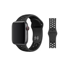 JET - Correa Sport de silicona para Apple Watch NegroNegro 42444549mm