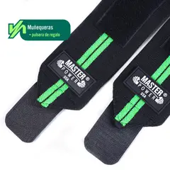 MASTERPOWER - MUÑEQUERAS DEPORTIVAS - MASTER POWER - VERDE CON NEGRO