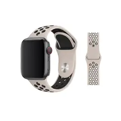 JET - Correa Sport de silicona para Apple Watch Beige Con Negro 4244mm