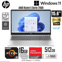 HP - Laptop 15-fc0002la AMD Ryzen 5-7520U 16GB LPDDR5 RAM 512GB SSD 15.6" FHD Windows 11 Home