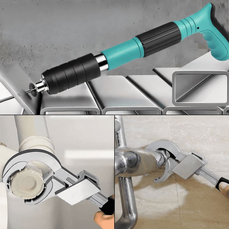 Pistola Clavos Fulminante + Llave Gasfitería Premium