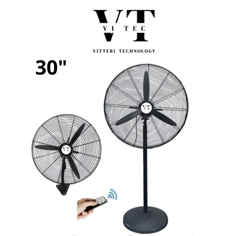 VENTILADOR INDUSTRIAL VITEC DE 30" DE PISO Y PARED 2 EN 1 A CONTROL REMOTO