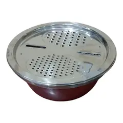 WELL BEING - Set de Bowl, Colador y Rallador 3 en 1 de Acero Inoxidable