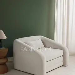 GENERICO - Sofá Cama 1 Cuerpo Foldz Tejido - Blanco Crema