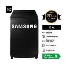 SAMSUNG - Lavadora Digital Inverter Wa16cg6441bvpe 16 Kg - Negro