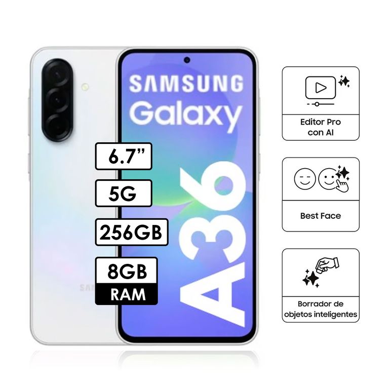 Celular Galaxy A36 5G 8GB RAM 256GB Blanco