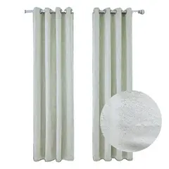 SALA FABULOSA - Cortina con aros en 2 paños- 3mts ancho x 2.30 alto. - Perla