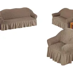 SALA FABULOSA - Funda de mueble 3-2-1 en burbuja color entero - Beige