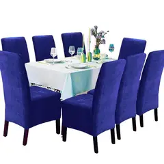 SALA FABULOSA - Funda de silla en terciopelo liso 8 piezas - Azul