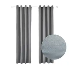 SALA FABULOSA - Cortina con aros en 2 paños- 3mts ancho x 2.30 alto. - Gris