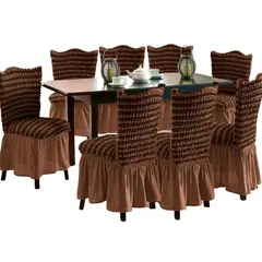 SALA FABULOSA - Funda de silla en Burbuja bicolor 8 piezas - Chocolate