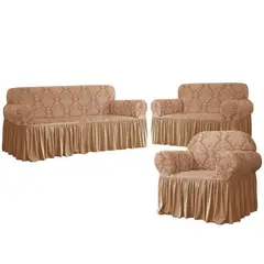 SALA FABULOSA - Funda de mueble 3-2-1 Labrado imperial - Oro claro