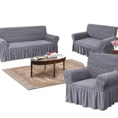 SALA FABULOSA - Funda de mueble alto relieve diamante 3-2-1 - Plomo