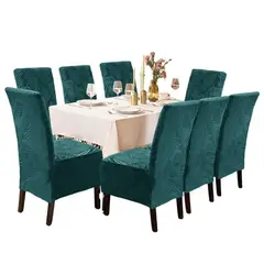 SALA FABULOSA - Funda de silla terciopelo labrado 8 piezas - Jade