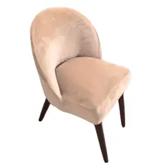 SALA FABULOSA - Funda de silla VINTAGE en terciopelo liso 8 piezas - Beige