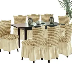 SALA FABULOSA - Funda de silla en Burbuja bicolor 8 piezas - Beige