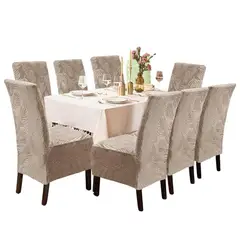 SALA FABULOSA - Funda de silla terciopelo labrado 8 piezas - Beige