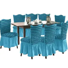 SALA FABULOSA - Funda de silla en Burbuja bicolor 8 piezas - Turquesa