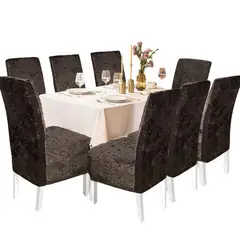 SALA FABULOSA - Funda de silla en terciopelo brilloso´8 piezas - Chocolate Intenso