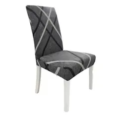 SALA FABULOSA - Funda de silla en lycra estampado 8 piezas - Gray line
