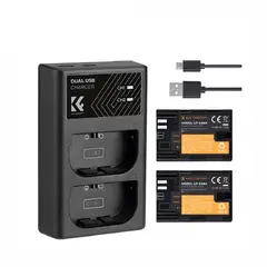 K&F CONCEPT - Canon LP-E6NH Kit de Cargador y Baterías 2250mAh
